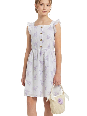 Little Lass Girls' 2-Piece Floral Dress Handbag Set Outfit - CookiesKids.com