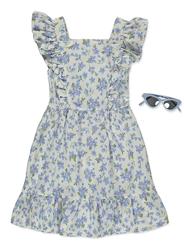 Little Lass Girls' 2-Piece Bows Dress Sunglasses Set Outfit - CookiesKids.com