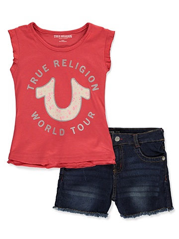 True Religion Girls' 2-Piece Shorts Set Outfit - CookiesKids.com