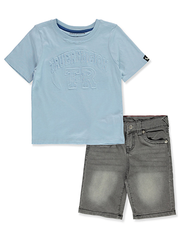 True Religion Boys' 2-Piece Embossed Shorts Set Outfit - CookiesKids.com
