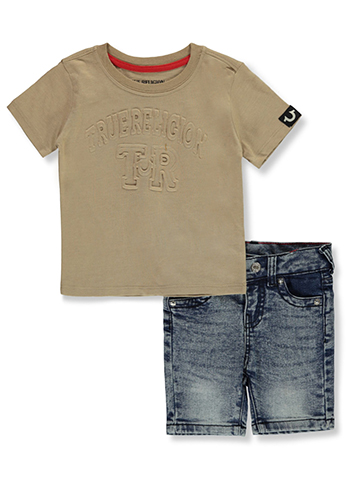 True Religion Baby Boys' 2-Piece Debossed Shorts Set Outfit - CookiesKids.com