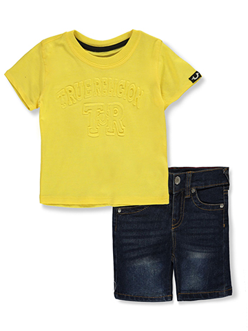 True Religion Baby Boys' 2-Piece Debossed Shorts Set Outfit - CookiesKids.com
