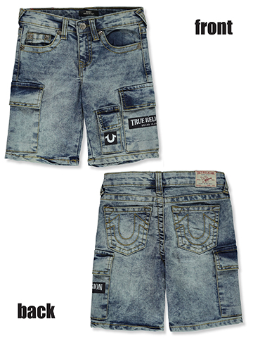 True Religion Boys' Ricky Cargo Denim Shorts - CookiesKids.com