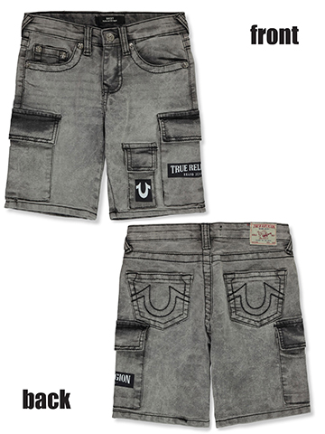 True Religion Boys' Ricky Cargo Denim Shorts - CookiesKids.com