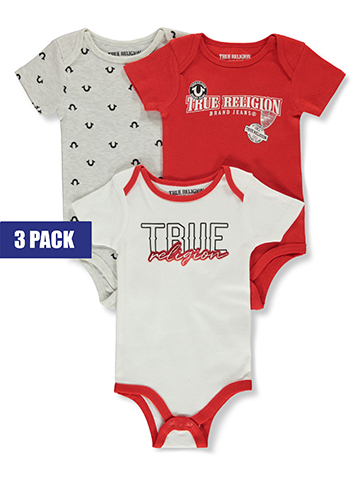 True Religion Baby Boys' 3-Pack Horseshoe Bodysuits - CookiesKids.com