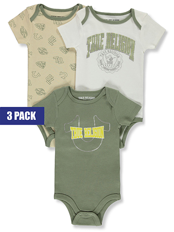 True Religion Baby Boys' 3-Pack Varsity Bodysuits - CookiesKids.com