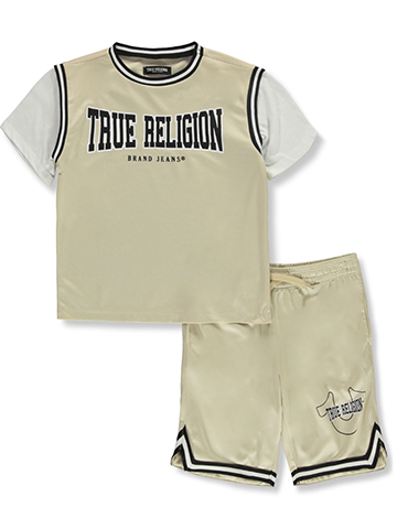 True Religion Boys' 2-Piece Basketball Shorts Set Outfit - CookiesKids.com