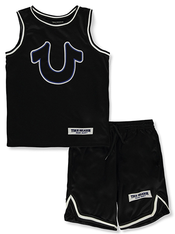 True Religion Boys' 2-Piece Basketball Shorts Set Outfit - CookiesKids.com