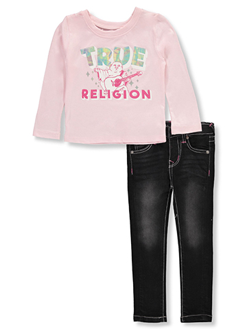True Religion Girls' 2-Piece Jeans Set Outfit - CookiesKids.com