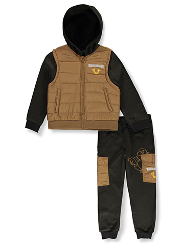 True Religion Boys' 2-Piece Puffer Vest Joggers Set Outfit - CookiesKids.com