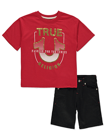 True Religion Boys' 2-Piece Denim Shorts Set Outfit - CookiesKids.com