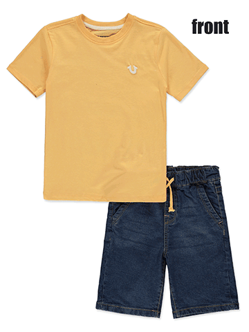 True Religion Boys' 2-Piece Denim Shorts Set Outfit - CookiesKids.com