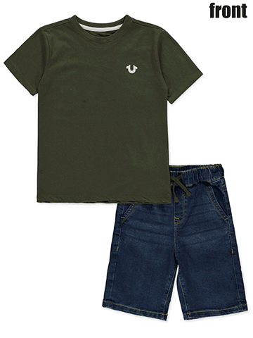 True Religion Boys' 2-Piece Denim Shorts Set Outfit - CookiesKids.com