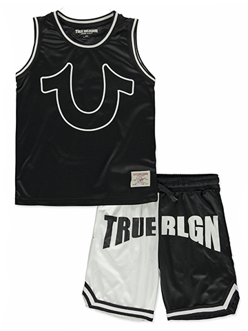 True Religion Boys' 2-Piece Basketball Shorts Set Outfit - CookiesKids.com