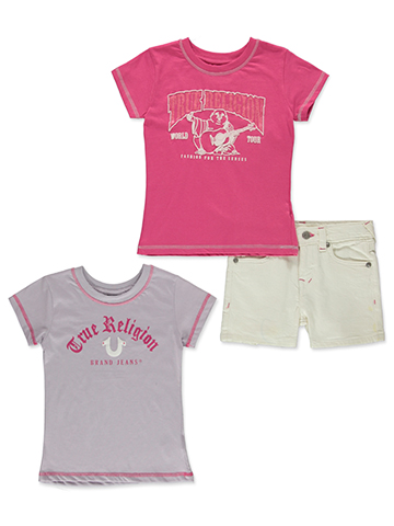 True Religion Girls' 3-Piece Shorts Set Outfit - CookiesKids.com