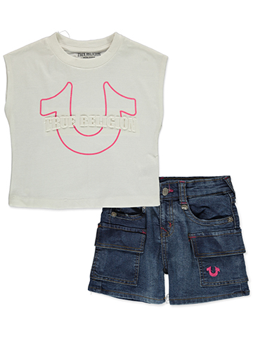 True Religion Girls' 2-Piece Shorts Set Outfit - CookiesKids.com