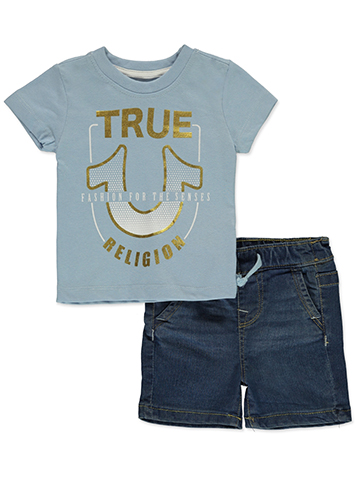 True Religion Baby Boys' 2-Piece Denim Shorts Set Outfit - CookiesKids.com