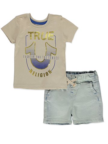 True Religion Baby Boys' 2-Piece Denim Shorts Set Outfit - CookiesKids.com