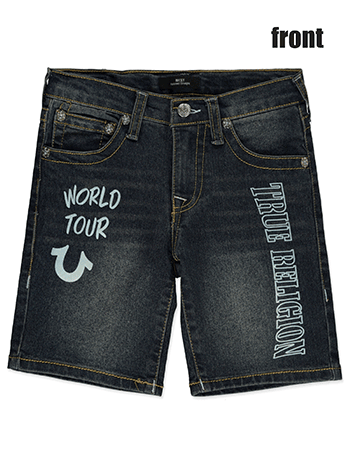 True Religion Boys' Ricky Relaxed Straight Denim Shorts - CookiesKids.com