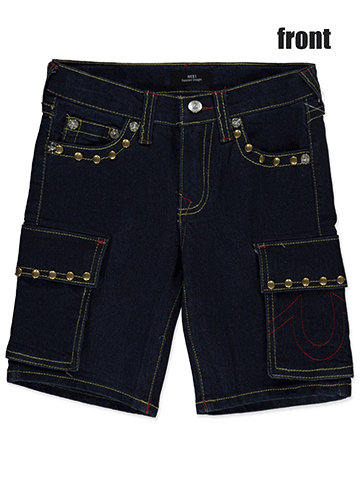 True Religion Boys' Ricky Denim Cargo Shorts - CookiesKids.com