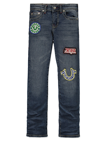 True Religion Boys' Ricky Relaxed Straight Patch Jeans - CookiesKids.com