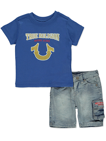 True Religion Baby Boys' 2-Piece Denim Shorts Set Outfit - CookiesKids.com
