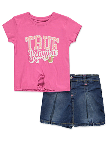 True Religion Graphic Tee and Denim Shorts Set - CookiesKids.com