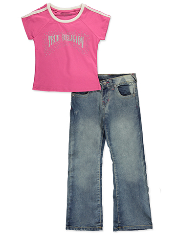 True Religion Girls Graphic Tee and Jeans Set - CookiesKids.com
