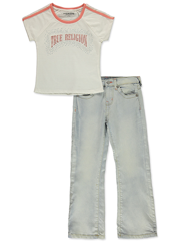True Religion Girls Graphic Tee and Jeans Set - CookiesKids.com