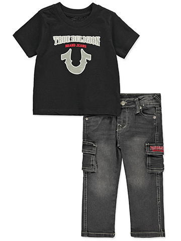 True Religion Baby Boys' Graphic Tee and Cargo Jeans Set - CookiesKids.com