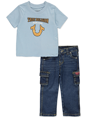True Religion Baby Boys' Graphic Tee and Cargo Jeans Set - CookiesKids.com