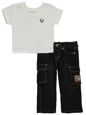 True Religion Baby Girls' Tee and Cargo Jeans Set - CookiesKids.com