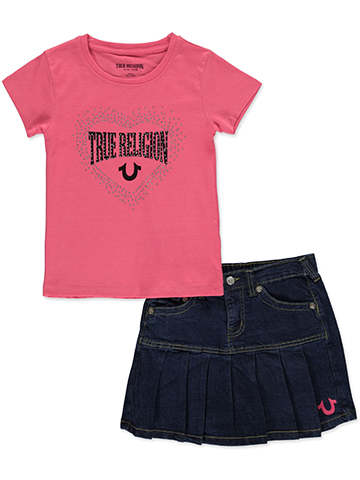 True Religion Girls' Tee and Denim Skort Set - CookiesKids.com