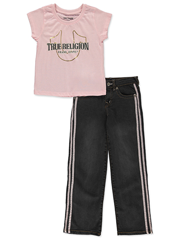 True Religion Girls' Graphic Tee and Jeans Set - CookiesKids.com