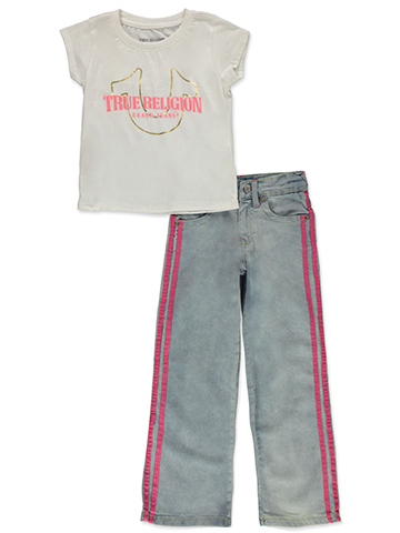 True Religion Girls' Graphic Tee and Jeans Set - CookiesKids.com