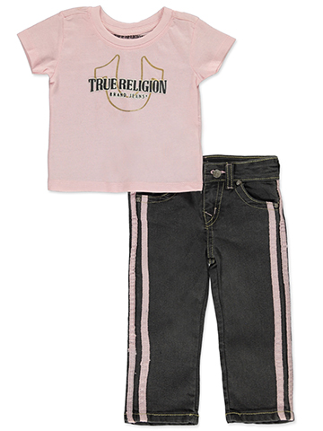 True Religion Baby Girls' Graphic Tee and Jeans Set - CookiesKids.com
