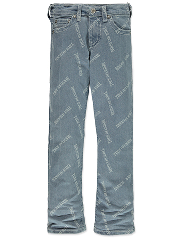 True Religion Boys' Relaxed Bootcut All Over Log Jeans - CookiesKids.com