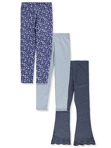Freestyle Revolution Girls' 3-Pack Flower Leggings - CookiesKids.com