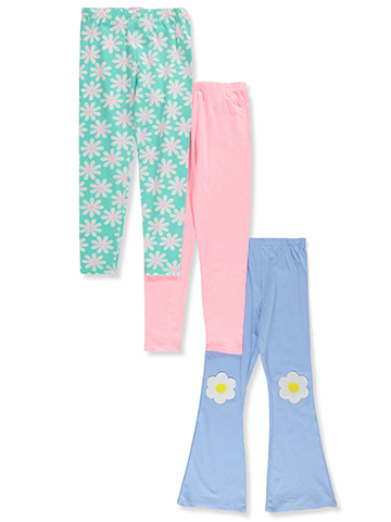 Freestyle Revolution Girls' 3-Pack Daisy Leggings - CookiesKids.com