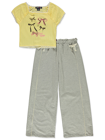 Limited Too Girls' 2-Piece Bow Pants Set Outfit - CookiesKids.com