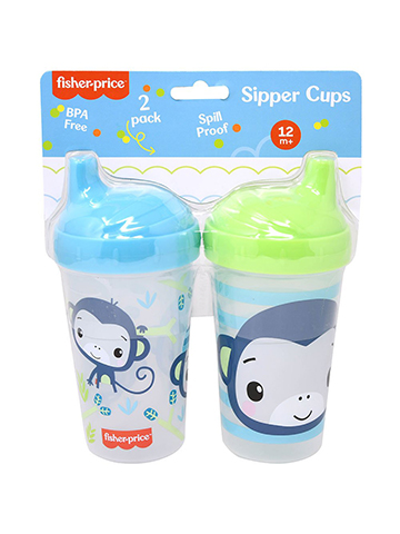 Fisher-Price Baby Boys' 2-Pack Monkey Sipper Cups - CookiesKids.com