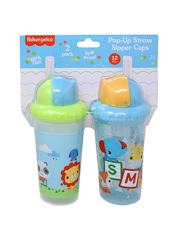 Fisher-Price Baby Boys' 2-Pack Elephant Sipper Cups - CookiesKids.com