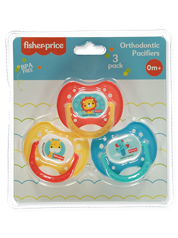 Fisher-Price Baby 3-Pack Orthodontic Pacifiers - CookiesKids.com