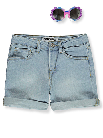 Vigoss Girls' 2-Piece Cuffed Shorts Sunglasses Set - CookiesKids.com
