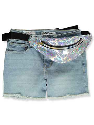 Vigoss Girls' 2-Piece Fringe Shorts Fanny Pack Set - CookiesKids.com