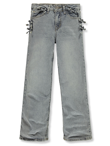 Vigoss Girls' Bow Accented Straight Cut Jeans - CookiesKids.com