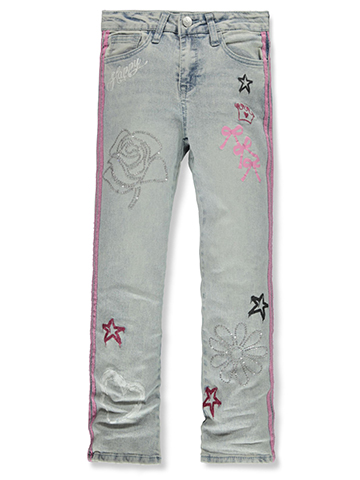 Vigoss Girls' Straight Leg Graffiti Jeans - CookiesKids.com