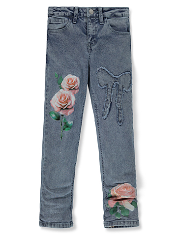 Vigoss Girls' Flower Straight Leg Jeans - CookiesKids.com