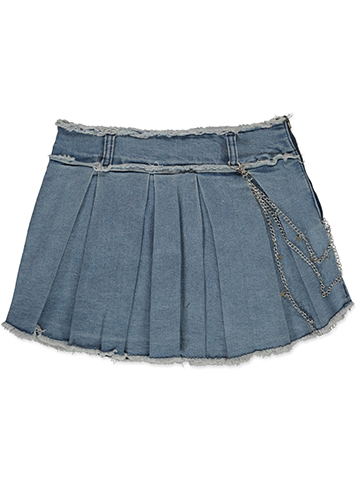 Vigoss Girls' Distressed Denim Skirt With Chain - CookiesKids.com