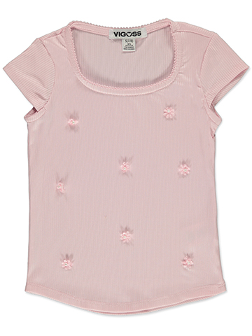 Vigoss Girls' Pearl Flower Top T-Shirt - CookiesKids.com